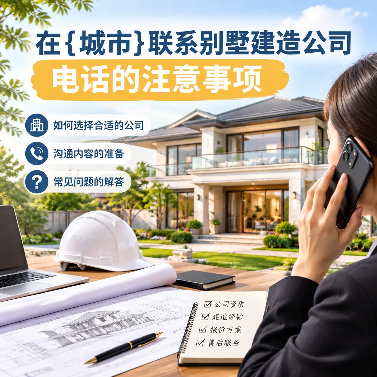 在万山联系别墅建造公司电话的注意事项